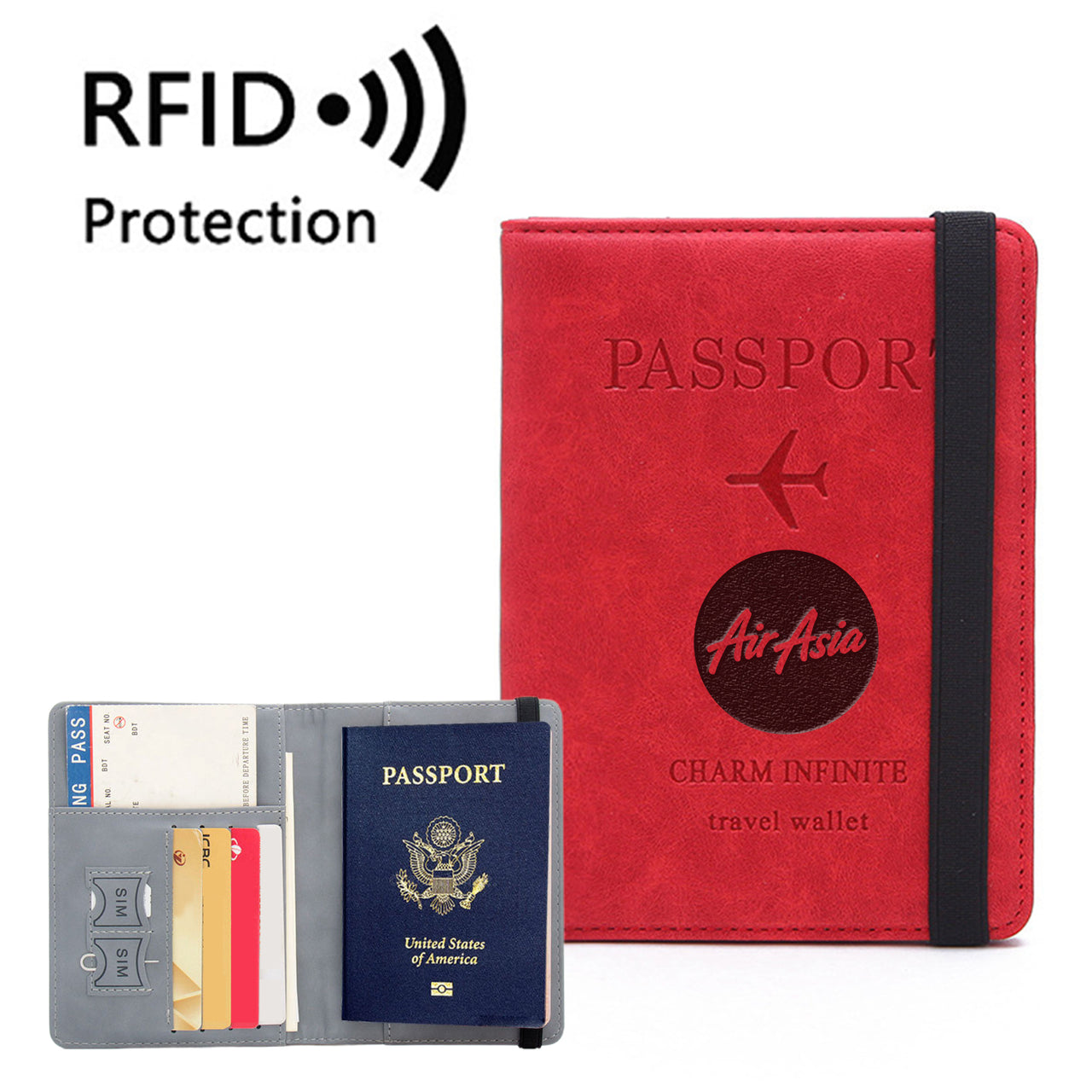 AirAsia Designed Passport Cover Travel Wallet Passport Holder