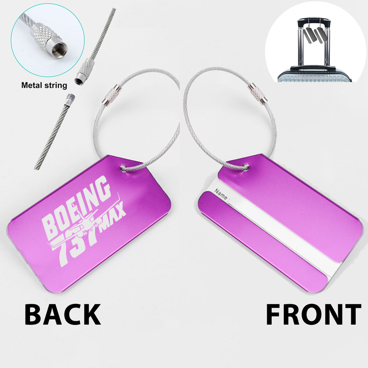 Amazing 737 Max Designed Fashion Metal Luggage Tags