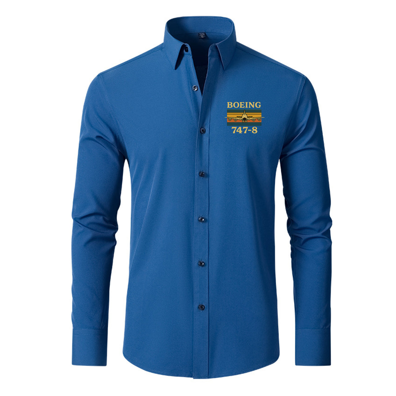 Retro Boeign 747-8 Designed Long Sleeve Shirts
