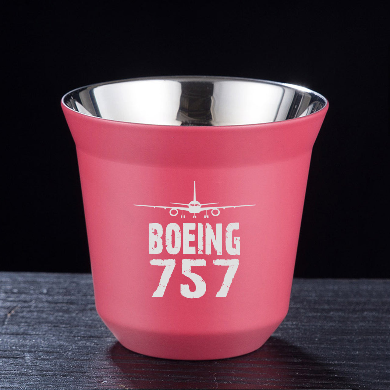 Boeing 757 & Plane Designed Double Wall Stainless Steel Coffee Mugs