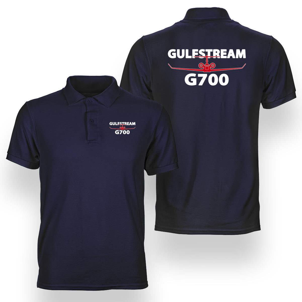 Amazing Gulfstream G700 Designed Double Side Polo T-Shirts