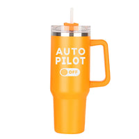 Thumbnail for Auto Pilot Off Designed 40oz Stainless Steel Car Mug With Holder