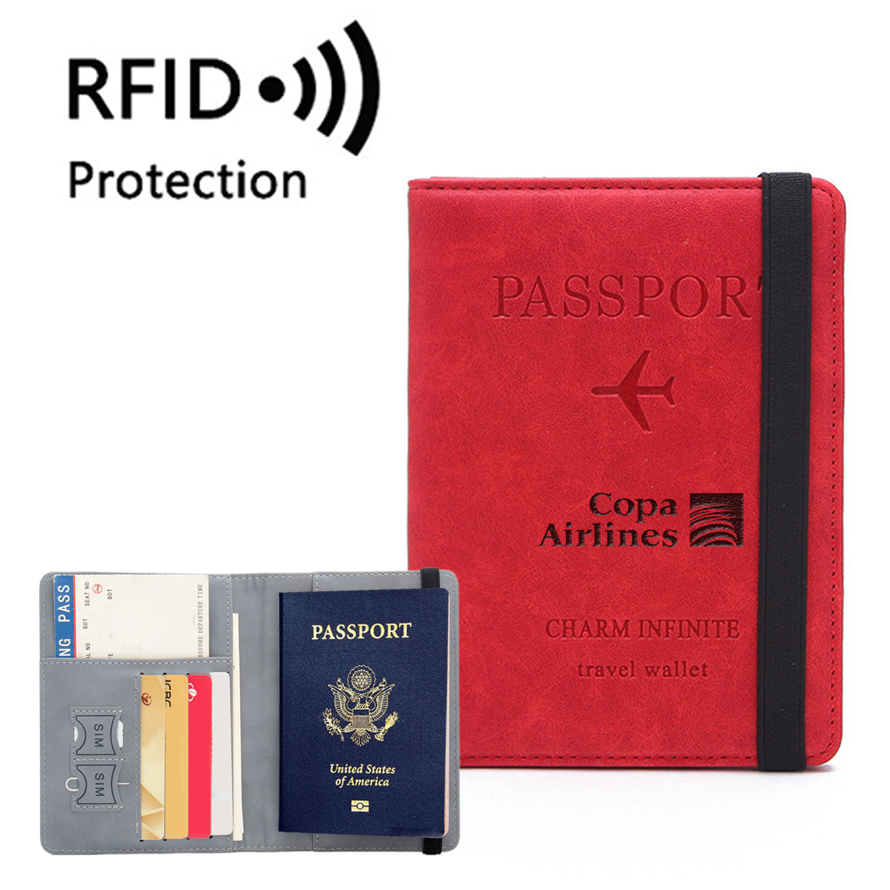 Copa Airlines Designed Passport Cover Travel Wallet Passport Holder