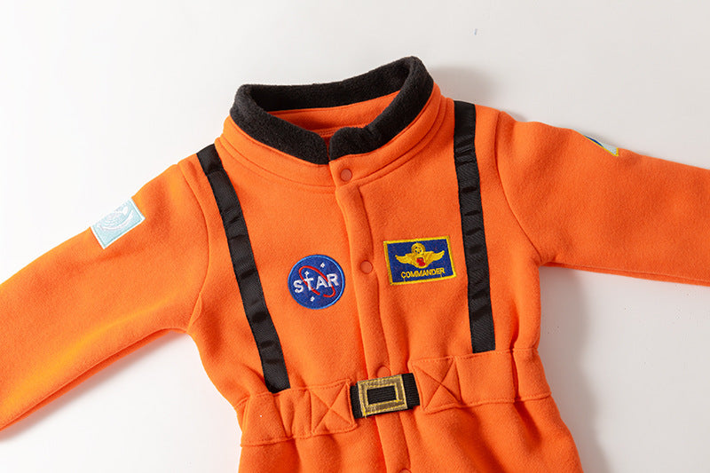 Orange Star Astronaut Baby Jumpsuits