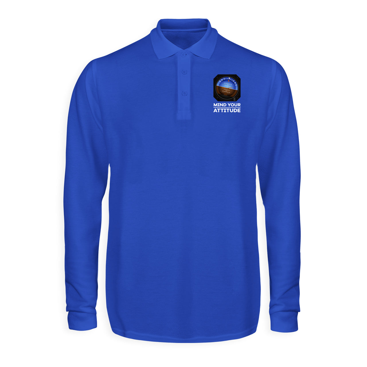 Mind Your Attitude Designed Long Sleeve Polo T-Shirts