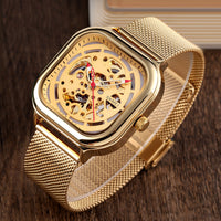 Thumbnail for Fully Automatic Mechanical Watch Waterproof Square Stainless Steel Mesh Strap