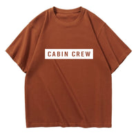 Thumbnail for Cabin Crew Text Designed Relax Fit T-Shirts