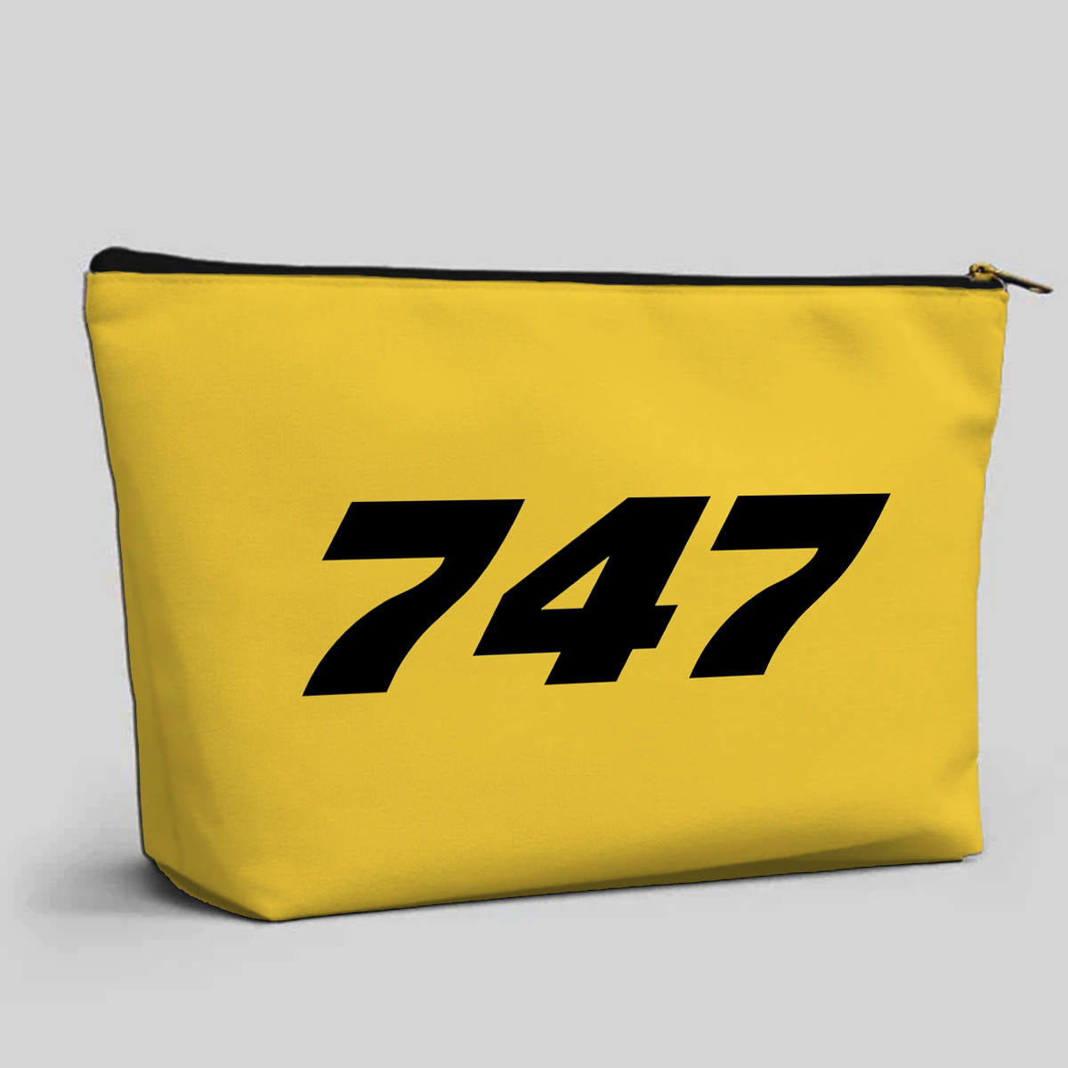 747 Flat Text Designed Zipper Pouch