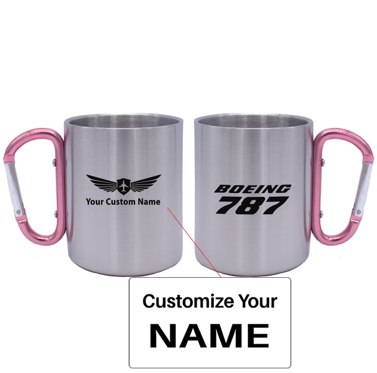 Boeing 787 & Text Designed Stainless Steel Outdoors Mugs