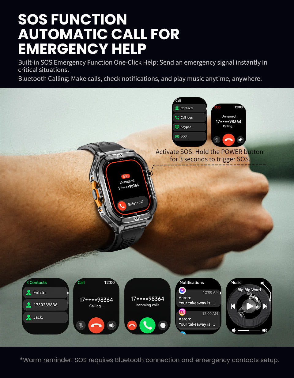 GloryFitpro X5: All-in-One Outdoor Smartwatch - Dual-Band GPS, Bluetooth Calls, AMOLED & Environmental Sensors