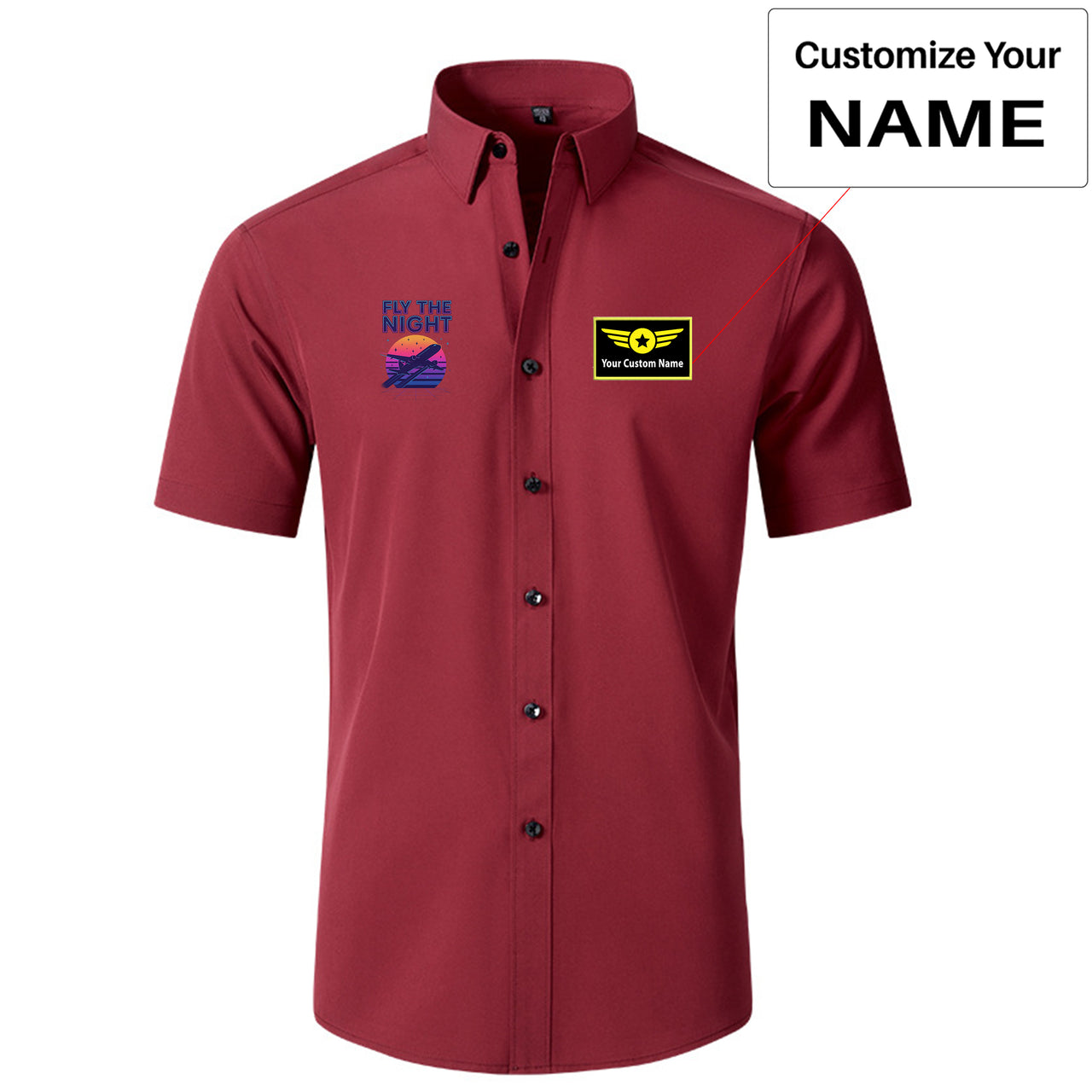 Fly The Night Designed Short Sleeve Shirts