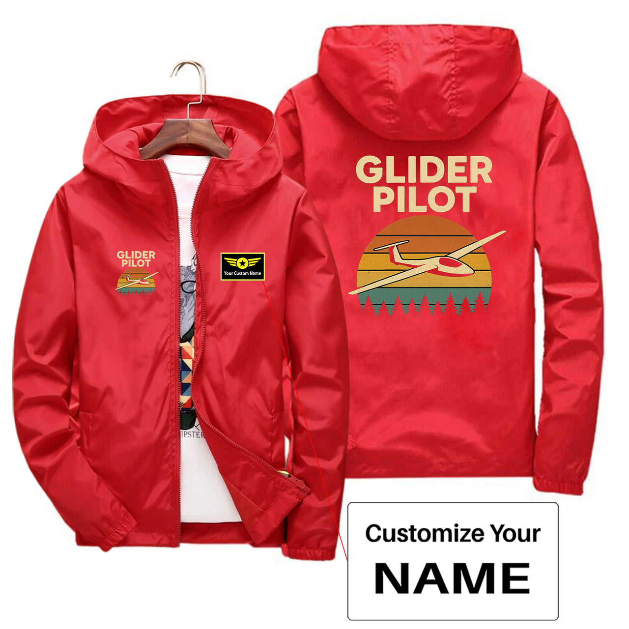 Retro Glider Designed Thin Windbreaker Jackets