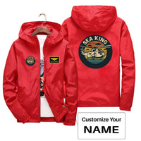 Thumbnail for Sea King Helicopter Designed Thin Windbreaker Jackets