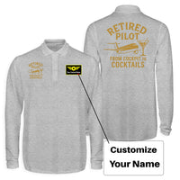 Thumbnail for Retired Pilot & Coctails Designed Long Sleeve Polo T-Shirts (Double-Side)