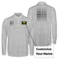 Thumbnail for Born To Fly Opacity Designed Long Sleeve Polo T-Shirts (Double-Side)