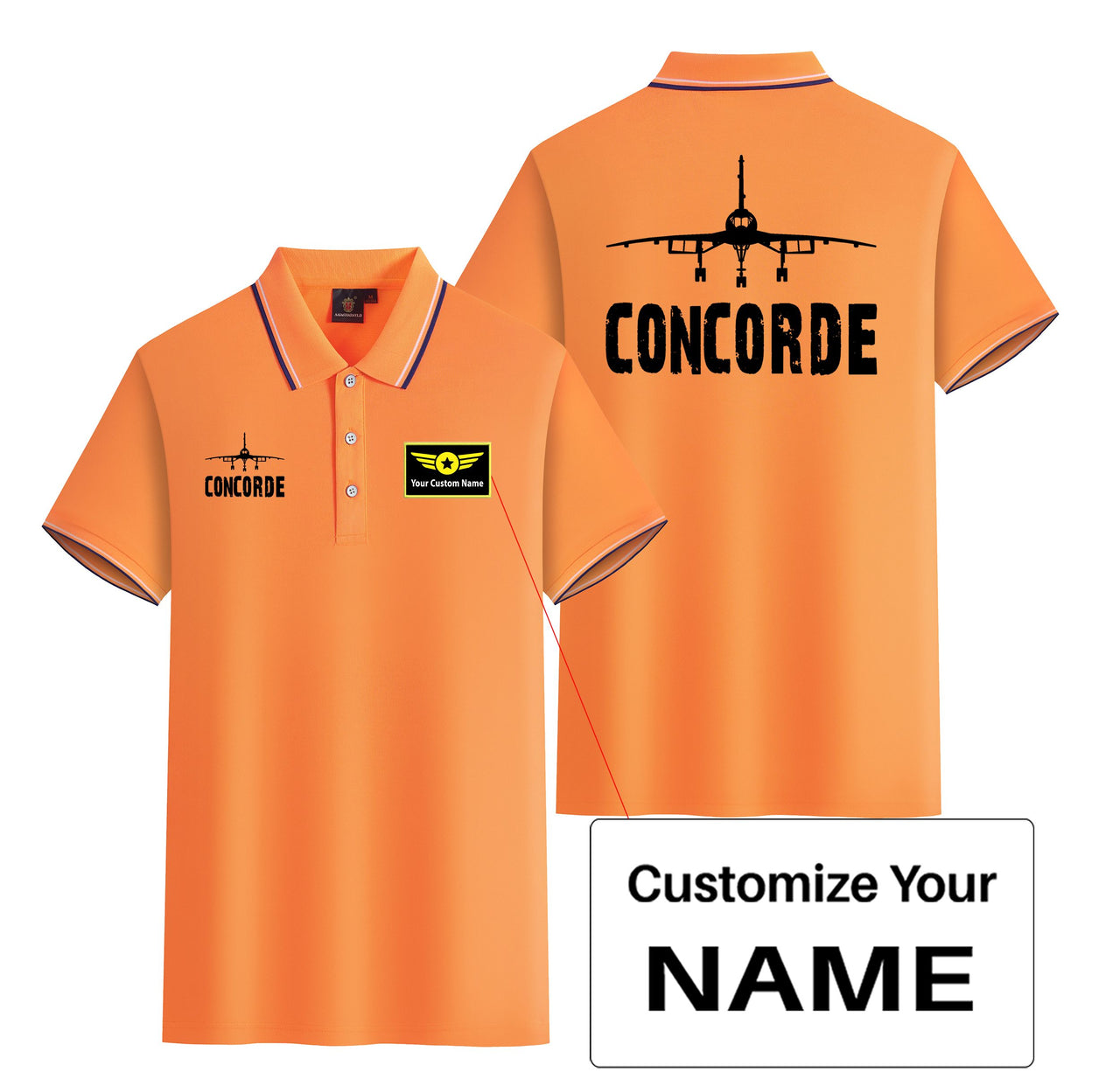Concorde & Plane Designed Stylish Polo T-Shirts (Double-Side)