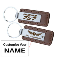 Thumbnail for Boeing 757 & Text Faux Leather Key Chains