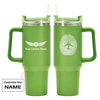 Thumbnail for Aviation Finger Print Designed 40oz Stainless Steel Car Mug With Holder