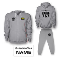 Thumbnail for Boeing 767 & Plane Designed Zipped Hoodies & Sweatpants Set