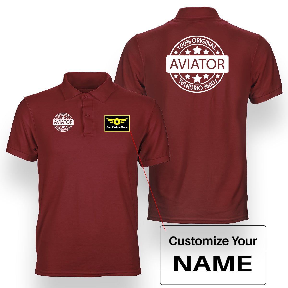 100 Original Aviator Designed Double Side Polo T-Shirts