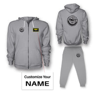 Thumbnail for Aviation Lovers Designed Zipped Hoodies & Sweatpants Set