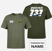 Thumbnail for Super Boeing 737+Text Designed Double-Side T-Shirts