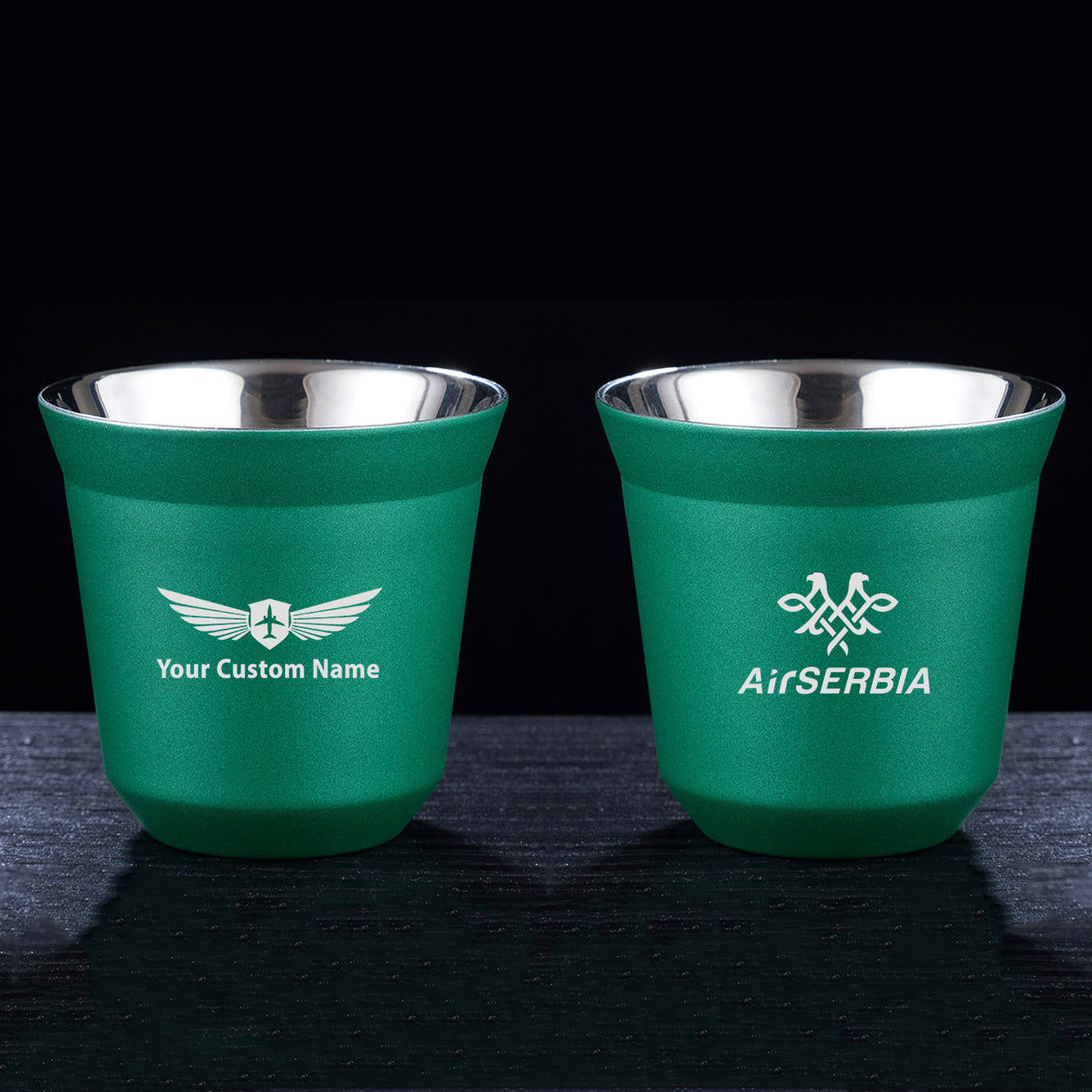 Air Serbia Airlines Designed Double Wall Stainless Steel Coffee Mugs