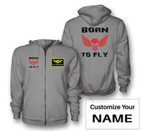 Thumbnail for Born To Fly SKELETON Designed Zipped Hoodies