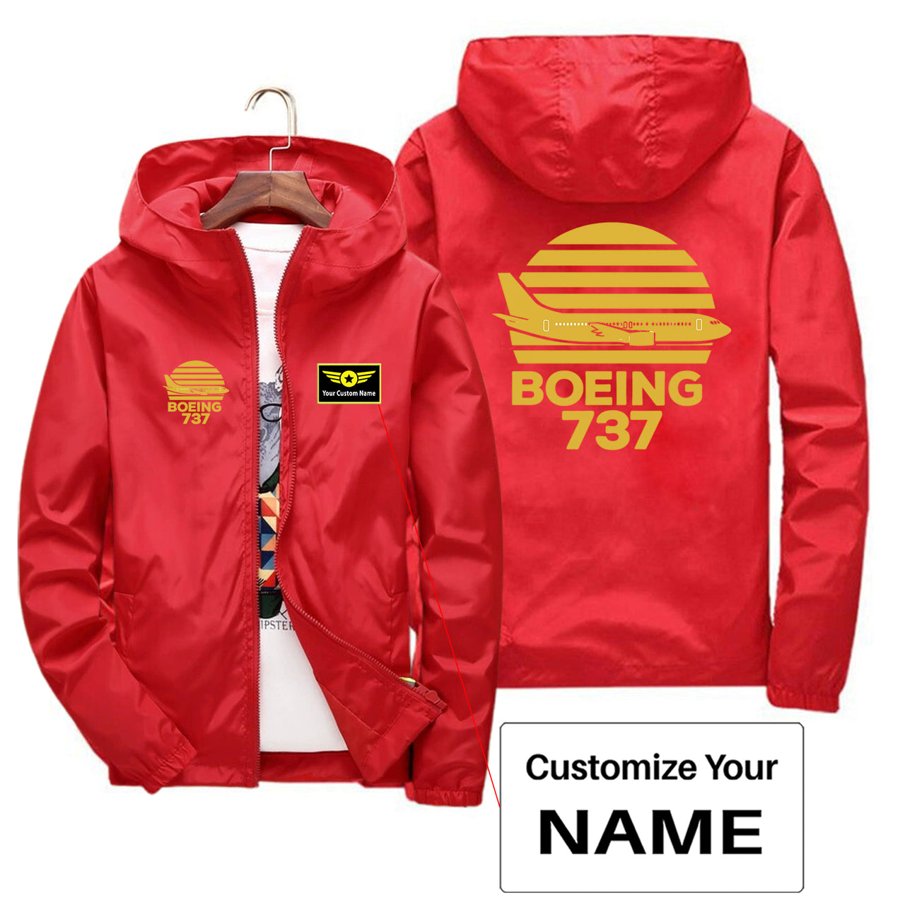 Retro Boeing 737 Designed Thin Windbreaker Jackets
