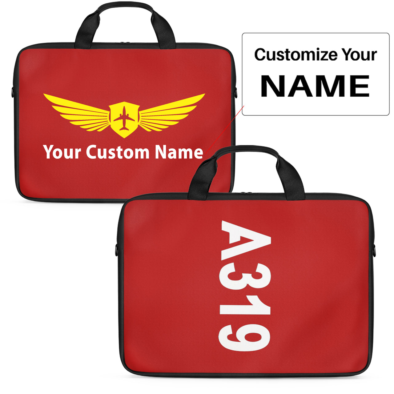 A319 Text Designed Laptop & Tablet Bags