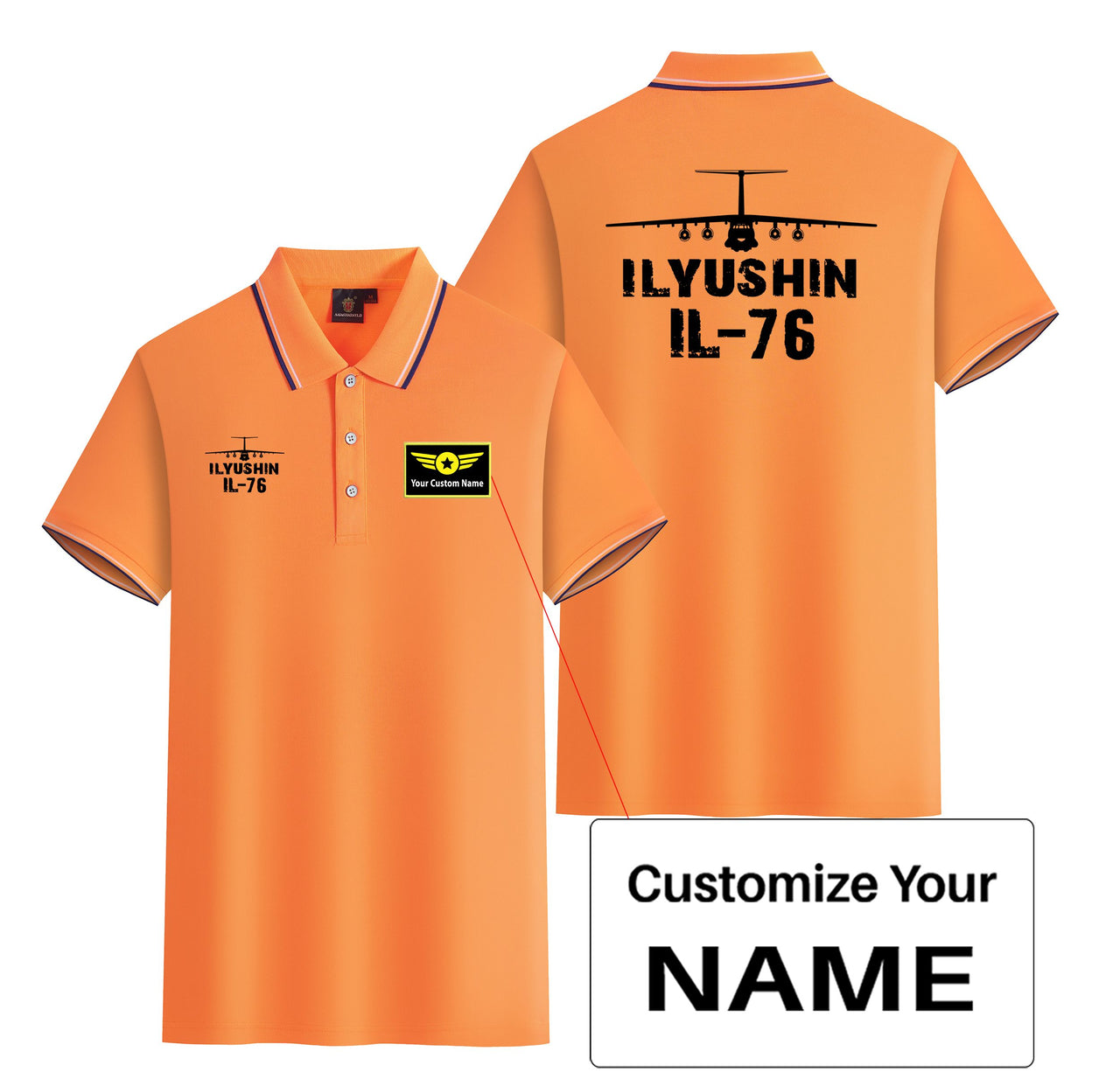 ILyushin IL-76 & Plane Designed Stylish Polo T-Shirts (Double-Side)