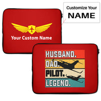 Thumbnail for Husband & Dad & Pilot & Legend Designed Laptop & Tablet Cases