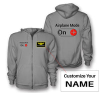 Thumbnail for Airplane Mode On Designed Zipped Hoodies