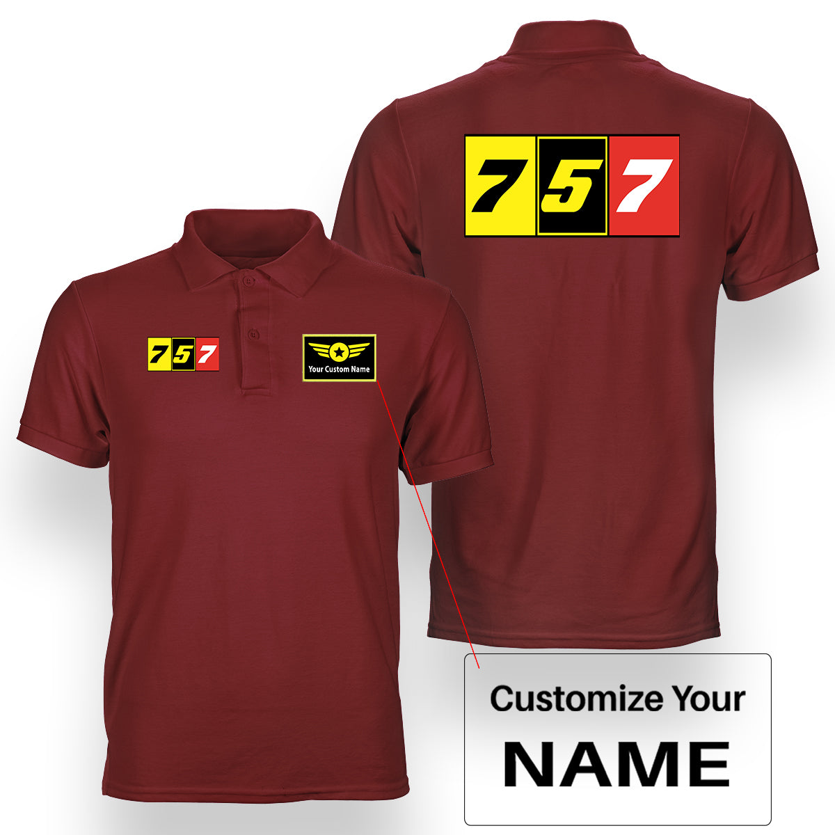Flat Colourful 757 Designed Double Side Polo T-Shirts