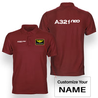 Thumbnail for A321neo & Text Designed Double Side Polo T-Shirts