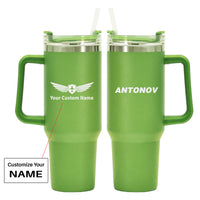 Thumbnail for Antonov & Text Designed 40oz Stainless Steel Car Mug With Holder
