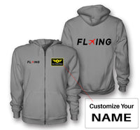 Thumbnail for Flying Designed Zipped Hoodies