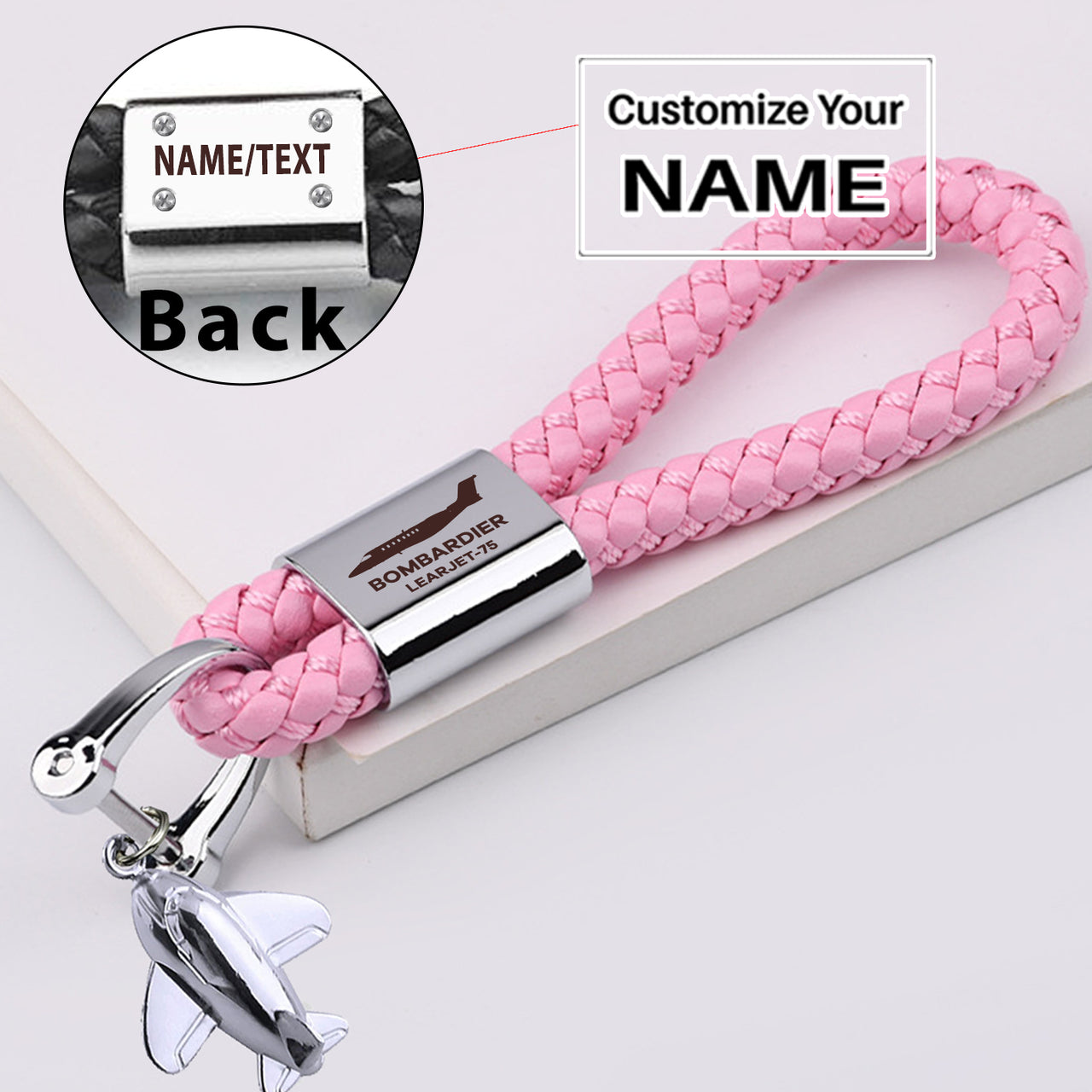 The Bombardier Learjet 75 Designed Leather Car Key Chains