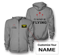 Thumbnail for I'D Rather Be Flying Designed Zipped Hoodies