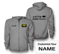 Thumbnail for Born To Fly Helicopter Designed Zipped Hoodies