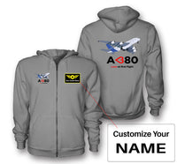 Thumbnail for Airbus A380 Love at first flight Designed Zipped Hoodies