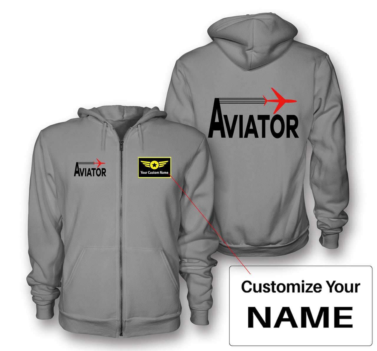 Aviator Designed Zipped Hoodies