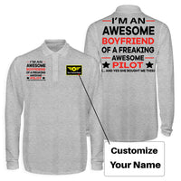 Thumbnail for I am an Awesome Boyfriend Designed Long Sleeve Polo T-Shirts (Double-Side)