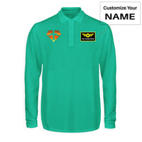 Thumbnail for Supermen of The Skies (Sunset) Designed Long Sleeve Polo T-Shirts