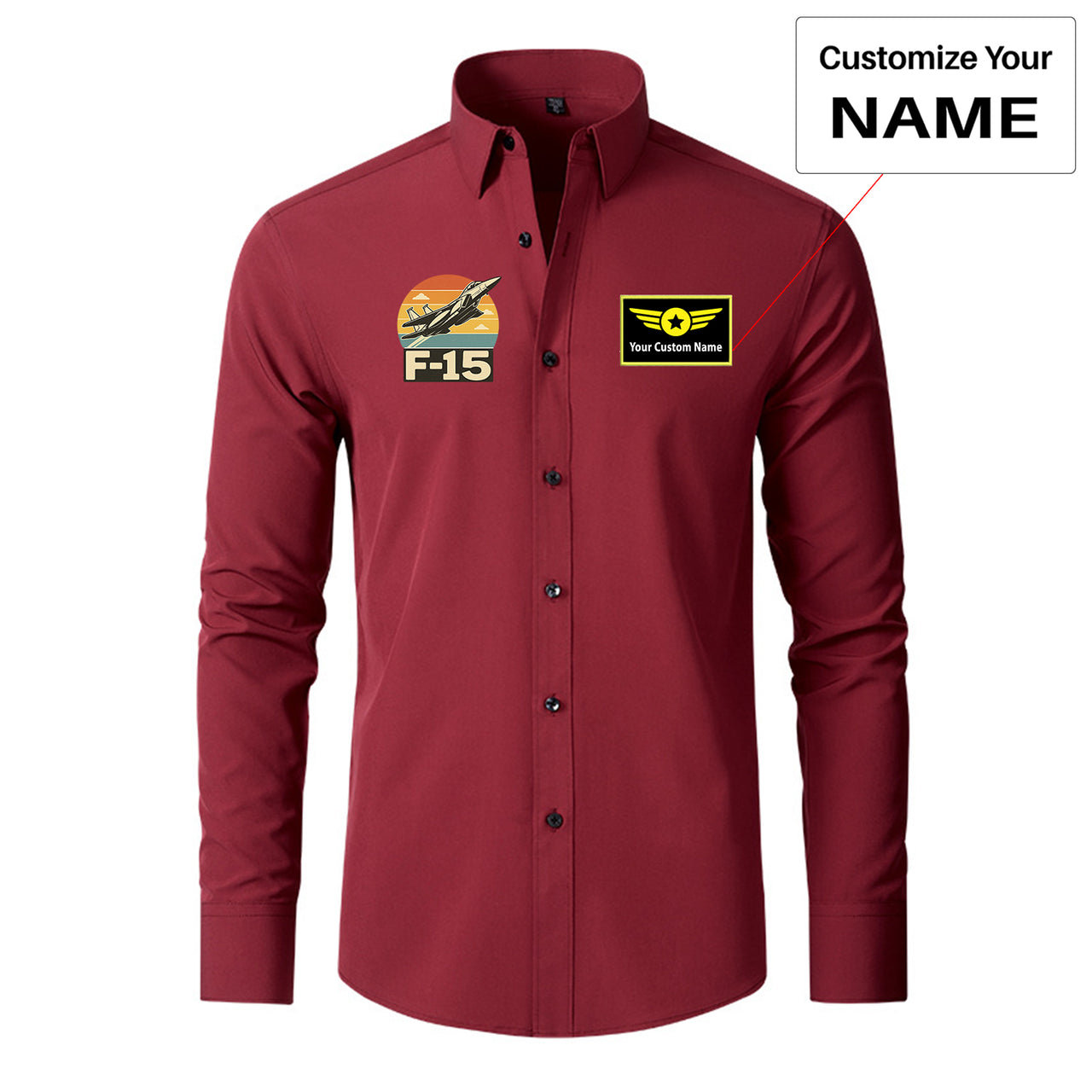 Retro Fighter Jet F15 Designed Long Sleeve Shirts