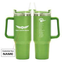Thumbnail for Aviation Alphabet Designed 40oz Stainless Steel Car Mug With Holder