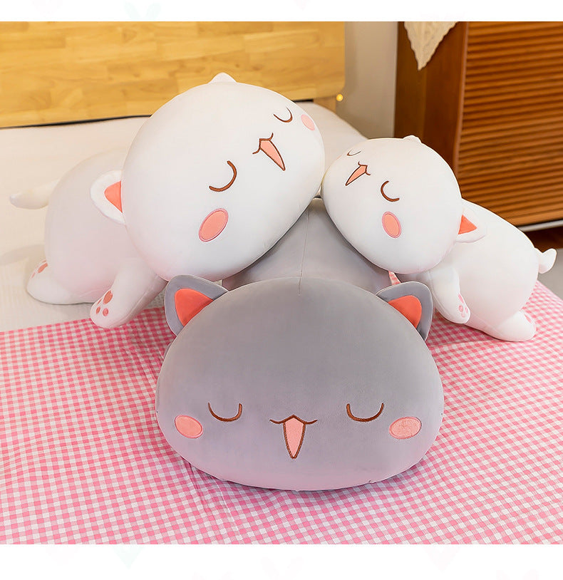 40-70cm Kawaii Climbing Peach Cat Plush Doll