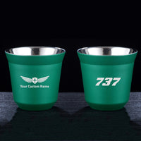 Thumbnail for 737 Flat Text Designed Double Wall Stainless Steel Coffee Mugs