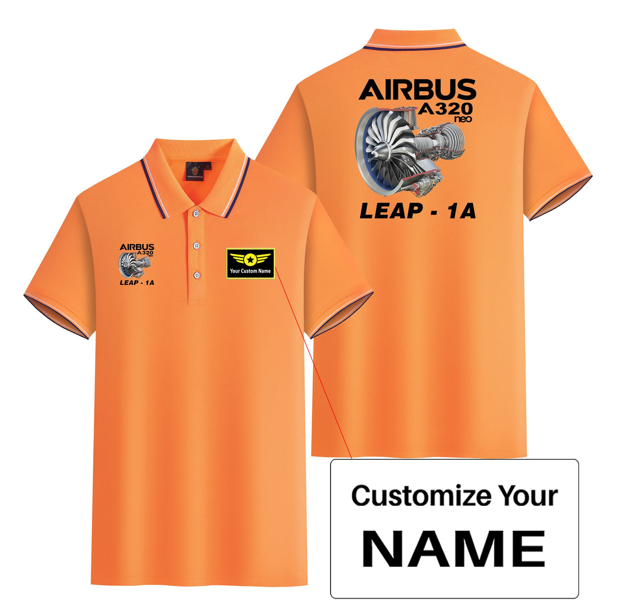 Airbus A320neo & Leap 1A Designed Stylish Polo T-Shirts (Double-Side)