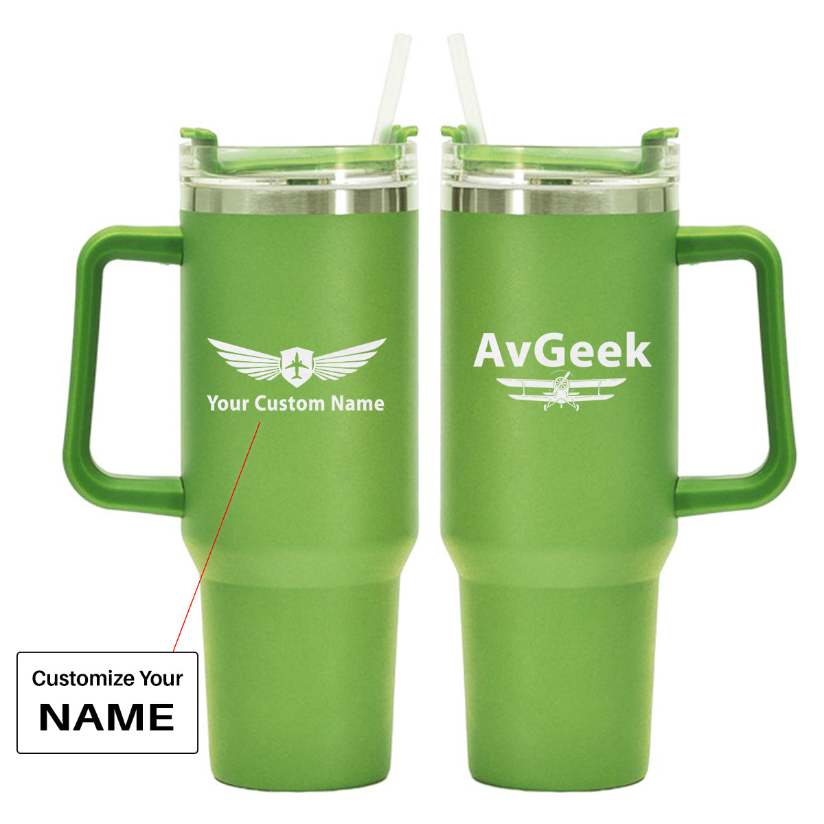Avgeek Designed 40oz Stainless Steel Car Mug With Holder